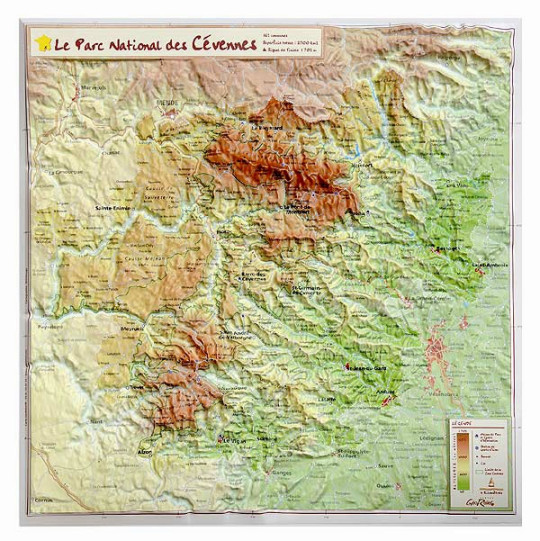 Raised relief map_Cevennes
