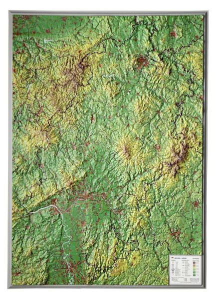 Raised relief map Hesse, big