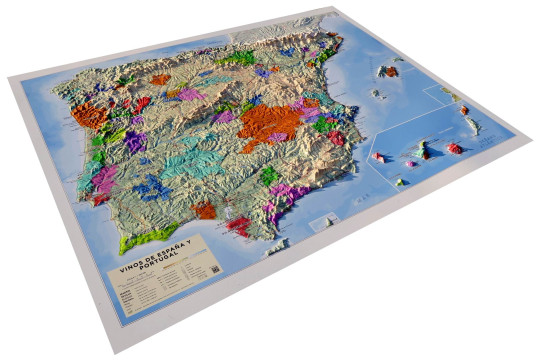 Reliefkarte_Weinregionen_Spanien und Portugal_Südend