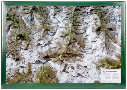 Raised relief map Matterhorn Region