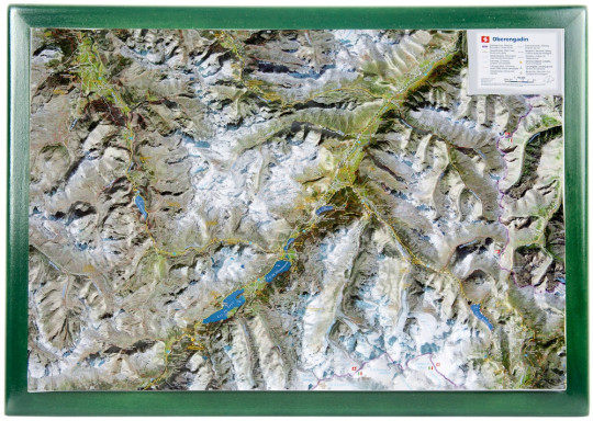 Raised relief map upper Engadine