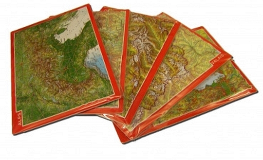 Relief postcard Set Alps