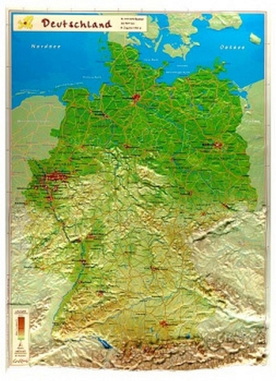 Raised Relief Map germany