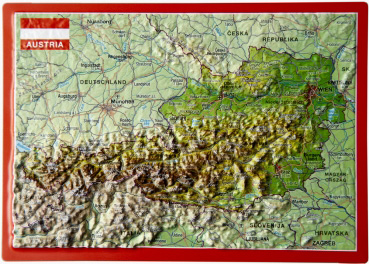 Raised relief postcard Austria