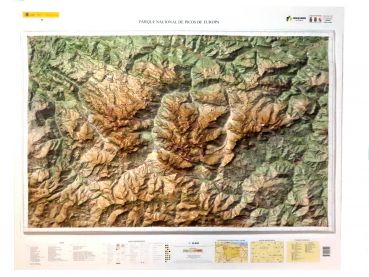 Relief map of the Picos de Europa National Park