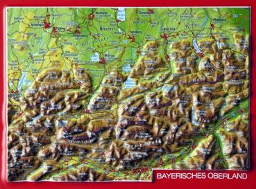 Relief postcard Bavarian Oberland - Kopie