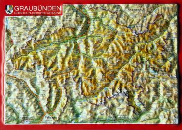 Relief postcard Graubünden