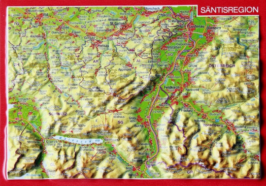 Relief postcard Säntis and surroundings - Kopie