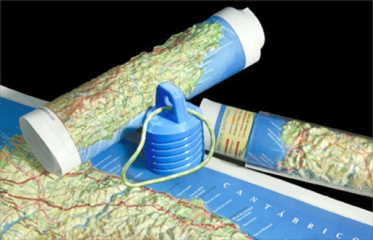 Raised relief map St. James, Portugal, rolled