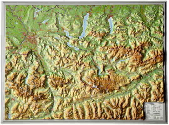 Raised relief map Salzkammergut