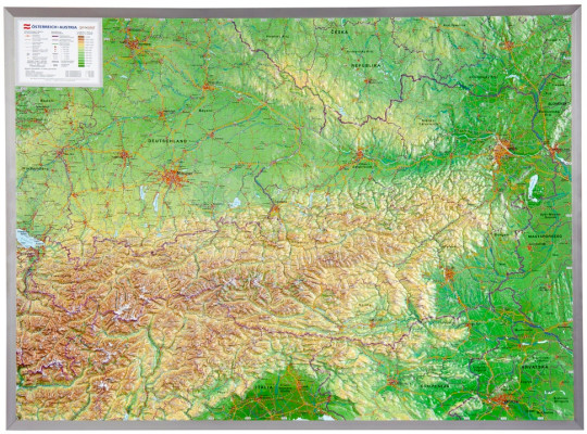 Raised relief map Austria