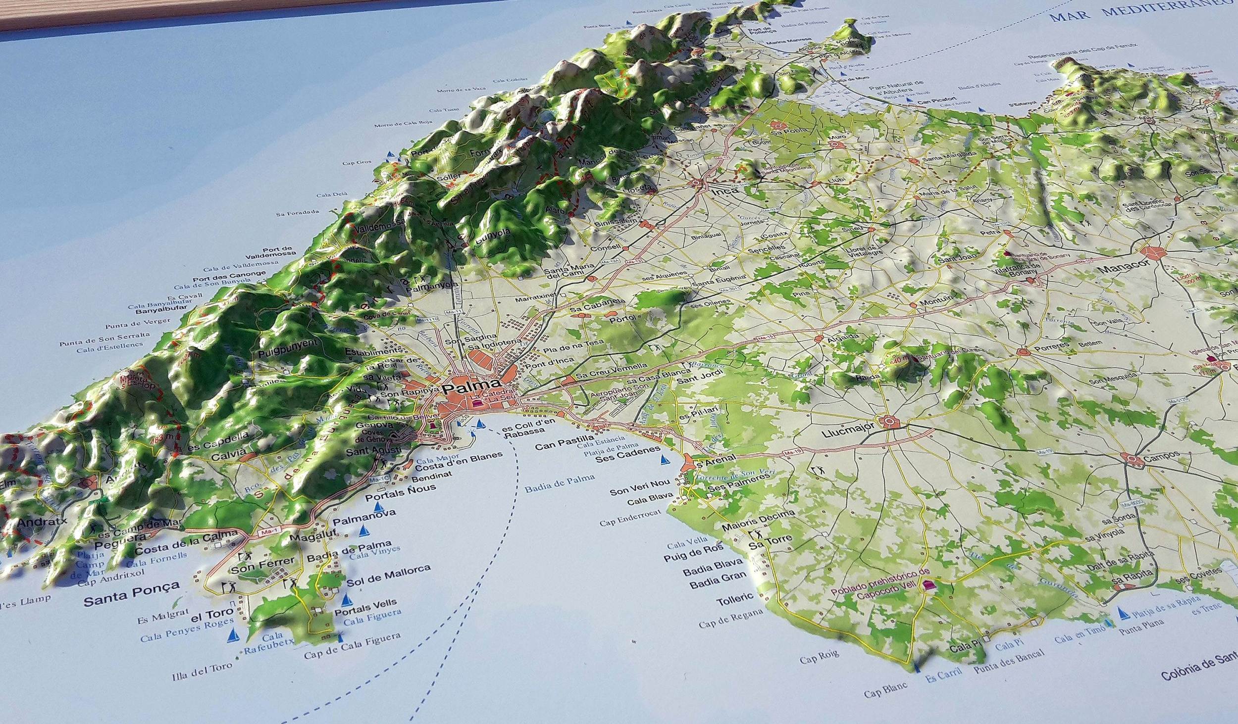 And spain mallorca of map Detailed Road