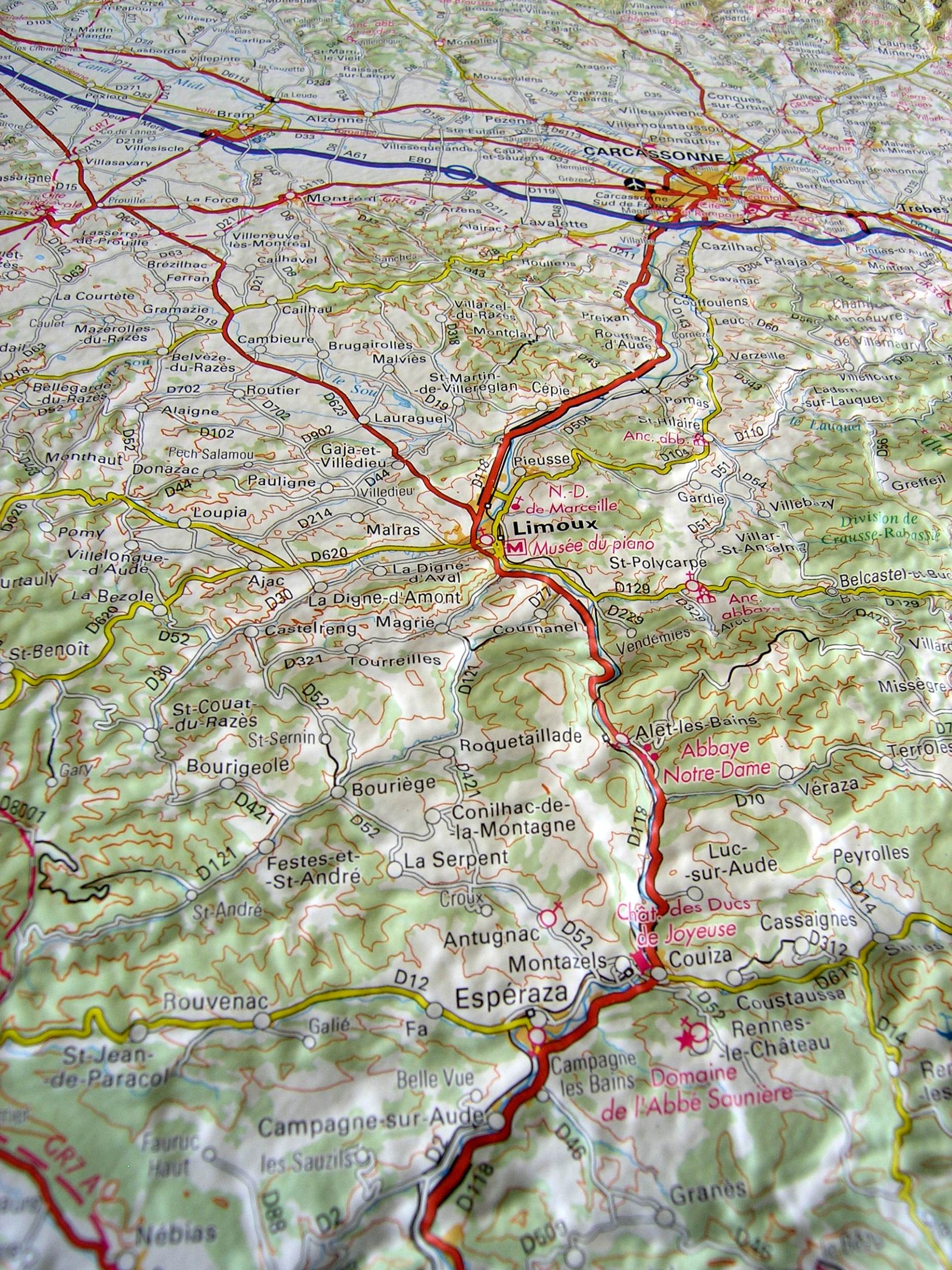 Relief Map East Pyrenees as 3d map