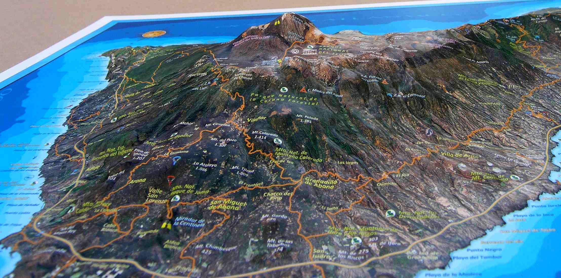 Relief Map of Tenerife as 3d map