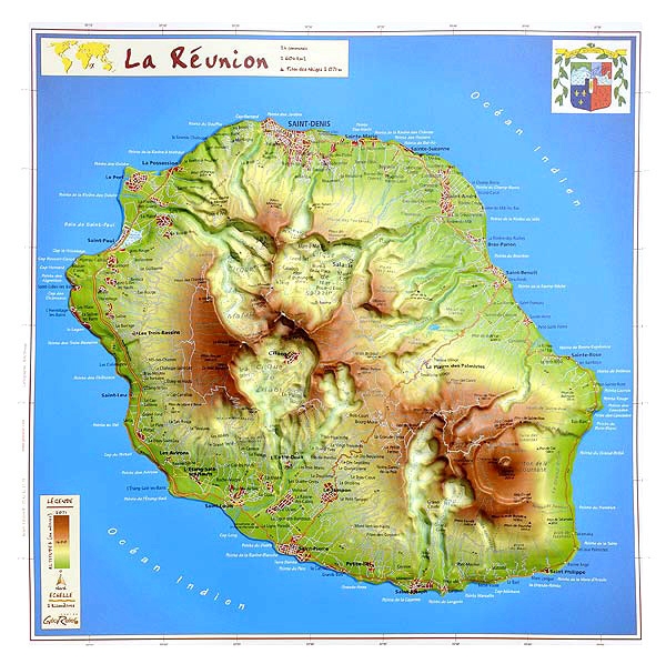 Relief Map of La Reunion as 3d map