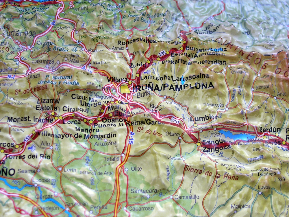 Raised Relief Map Camino De Santiago As 3d Map