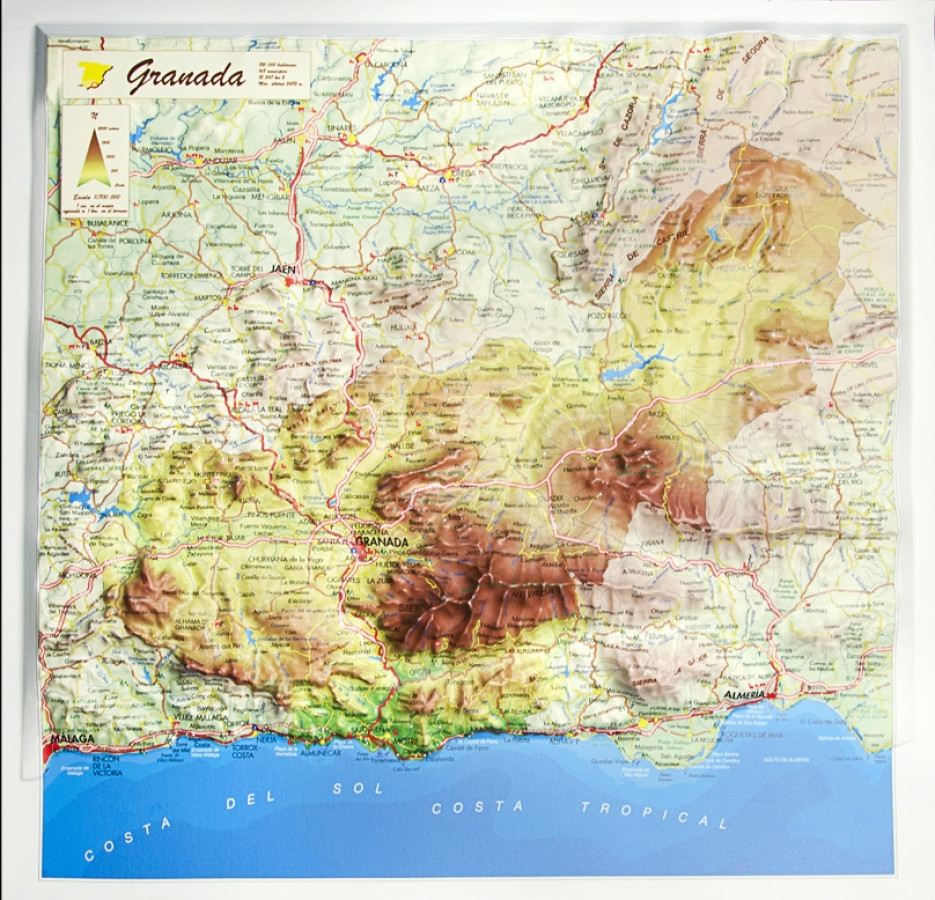 Raised relief map Granada
