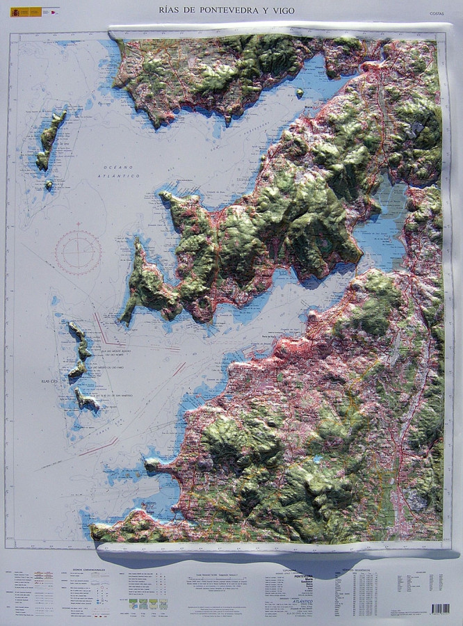 Raised relief map of Vigo