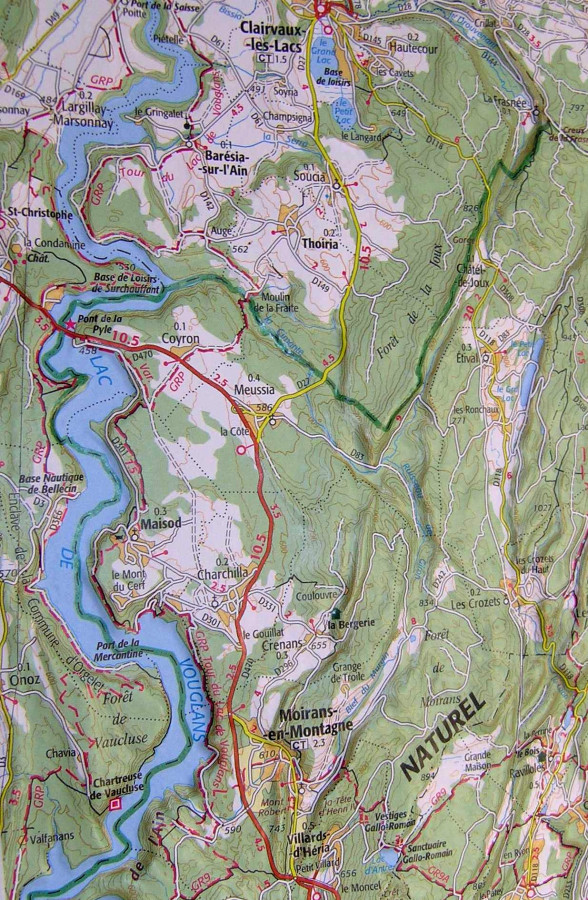 Raised relief map Lake Geneva and Jura