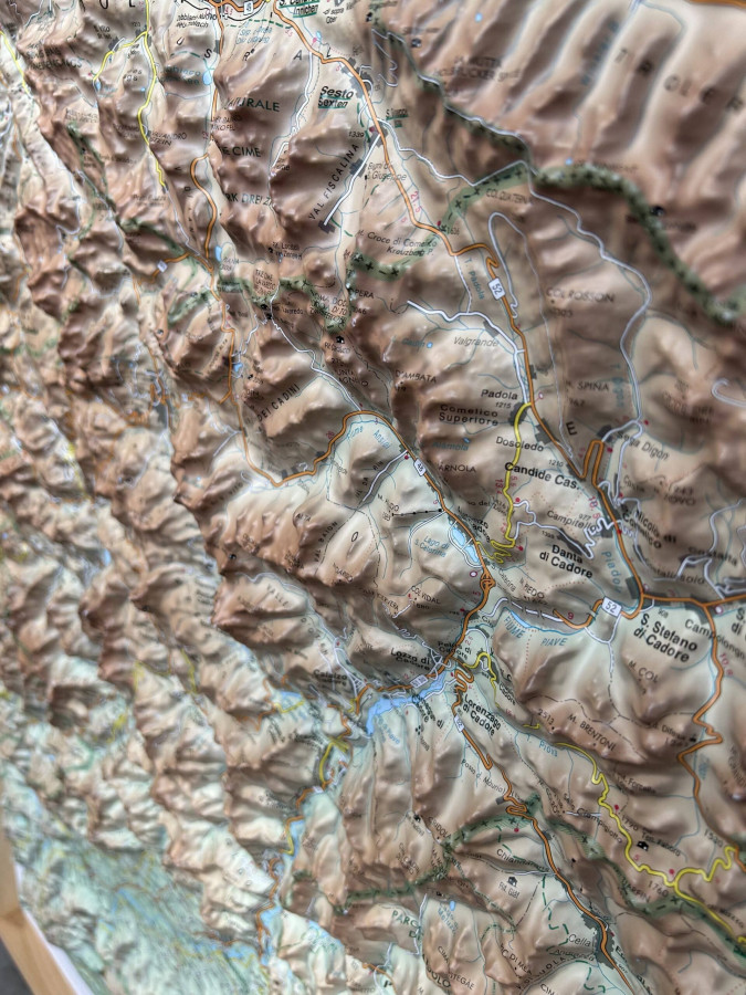 Raised relief Map Belluno