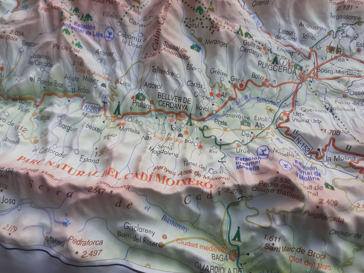 Raised relief map Andorra