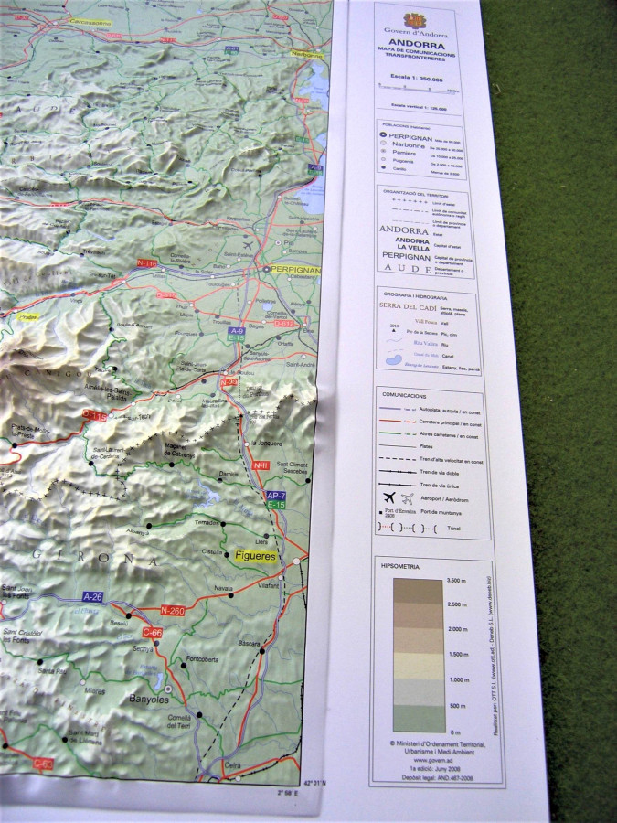 Raised relief map Andorra
