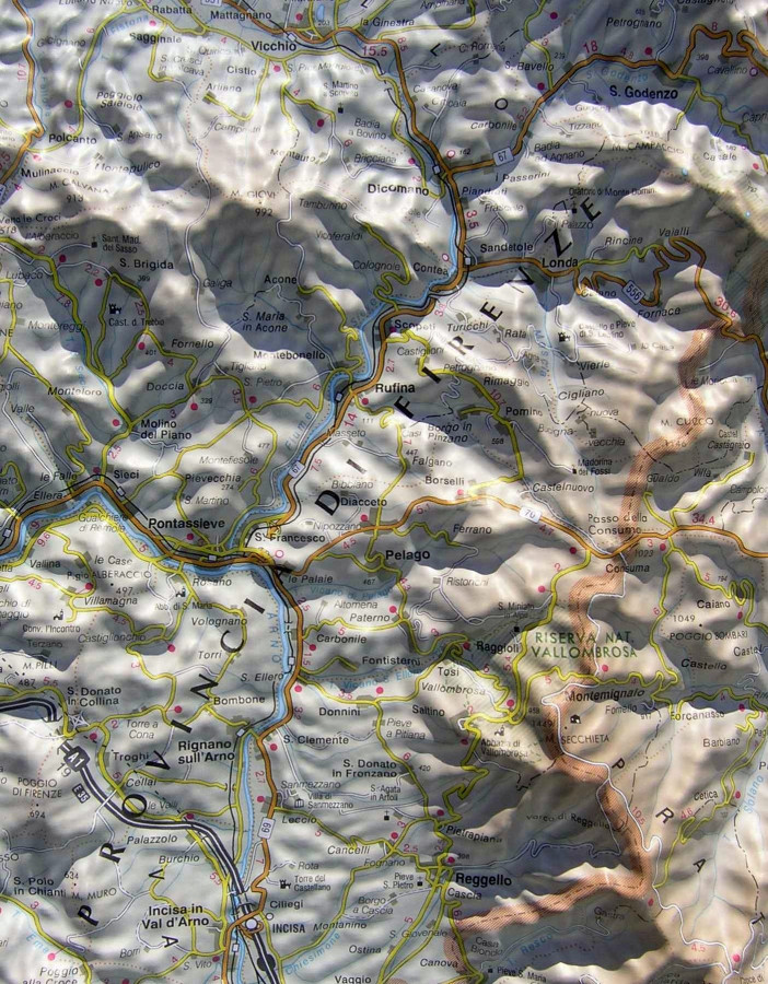 Raised relief map Arezzo