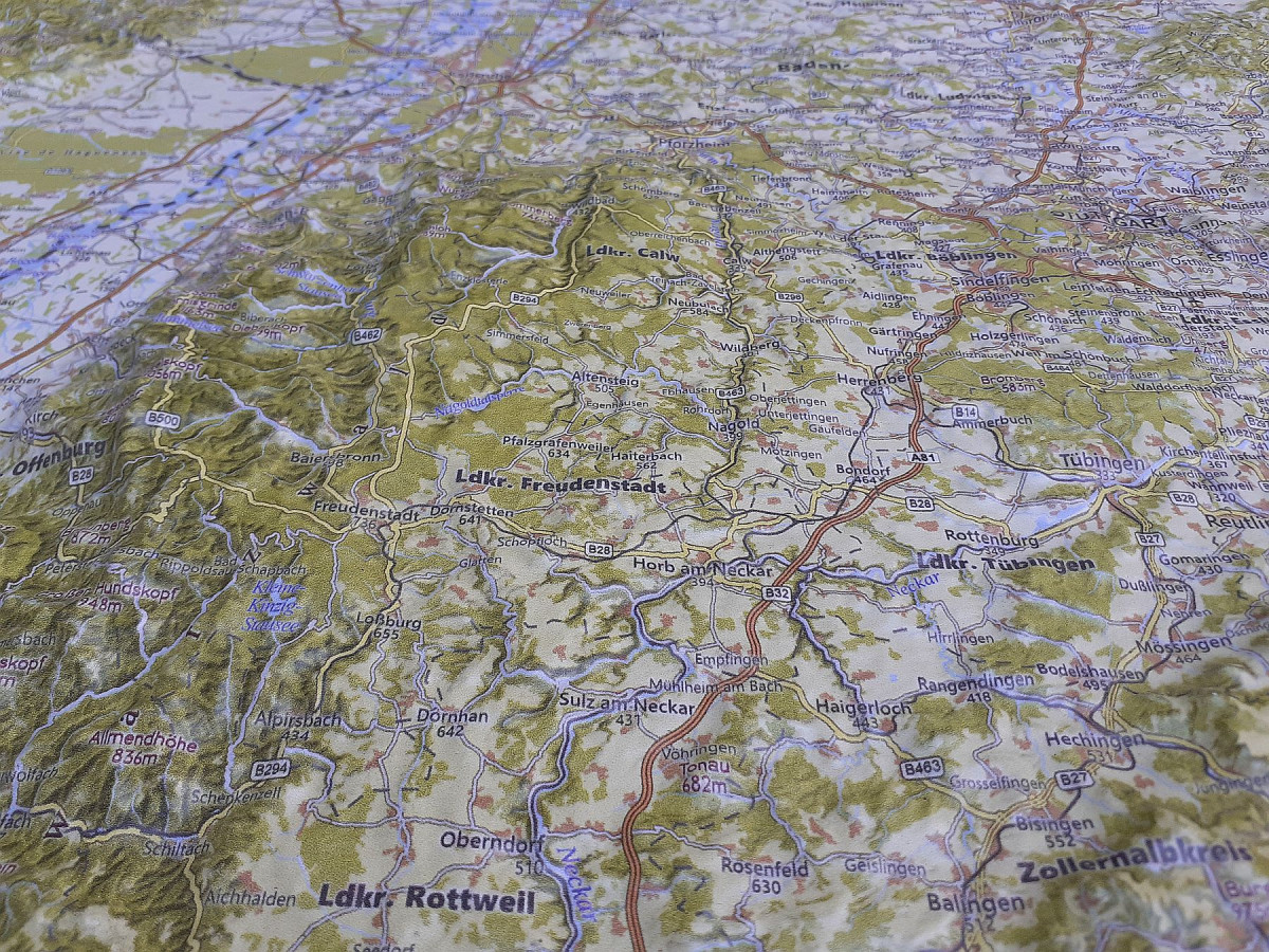 Reliefkarte_BadenWürttemberg_Nordschwarzwald