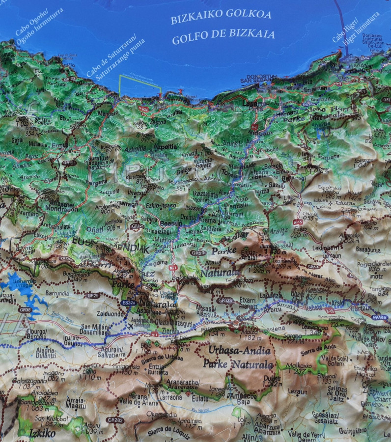 Reliefkarte_Baskenland_Biskaya