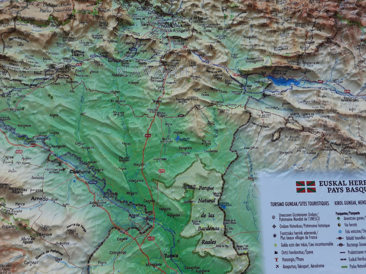 Reliefkarte_Baskenland_Pamplona