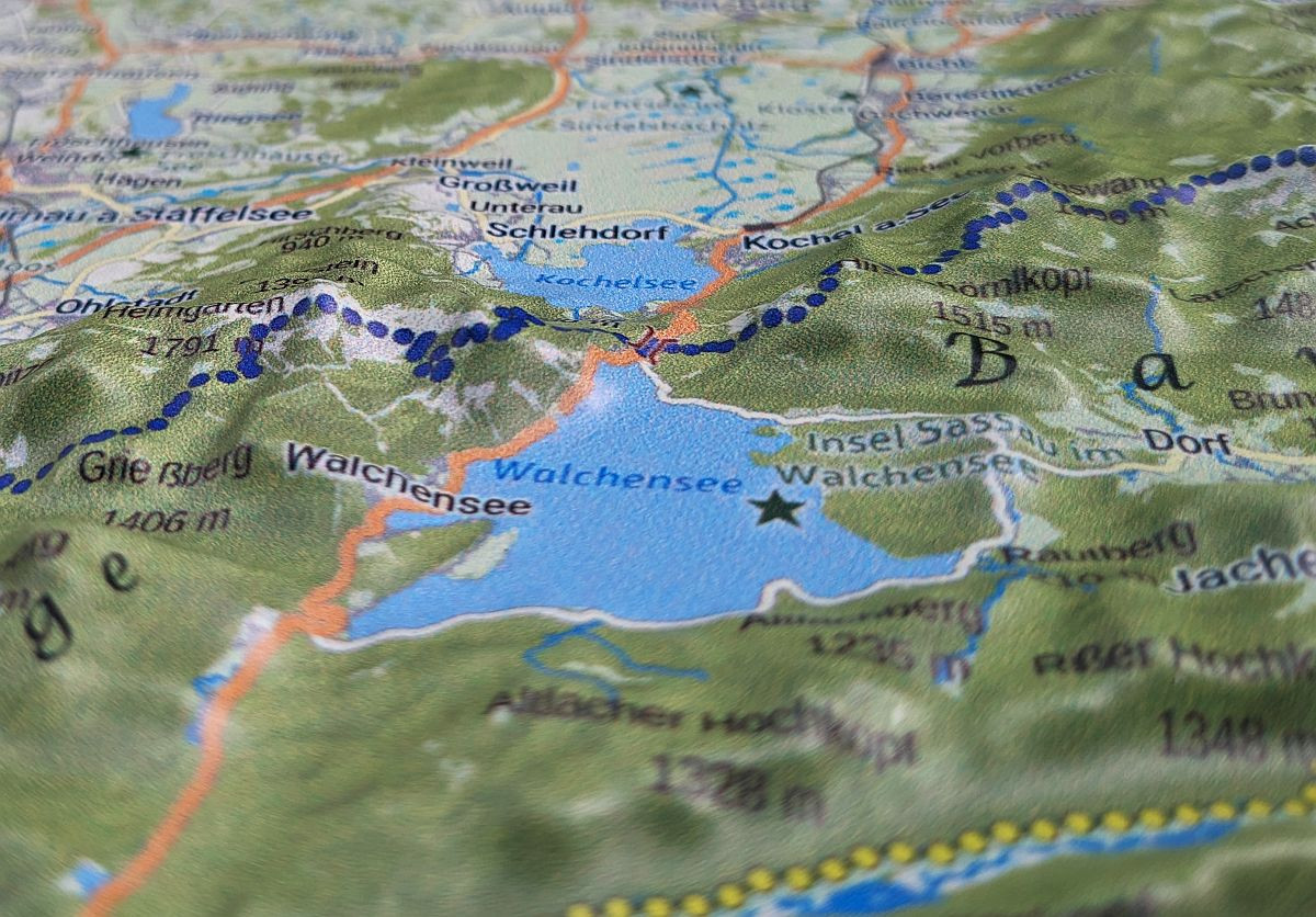 Relief map of the Bavarian Alps and Inn Valley