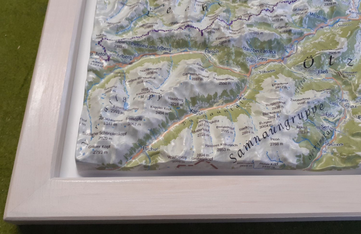 Relief map of the Bavarian Alps and Inn Valley