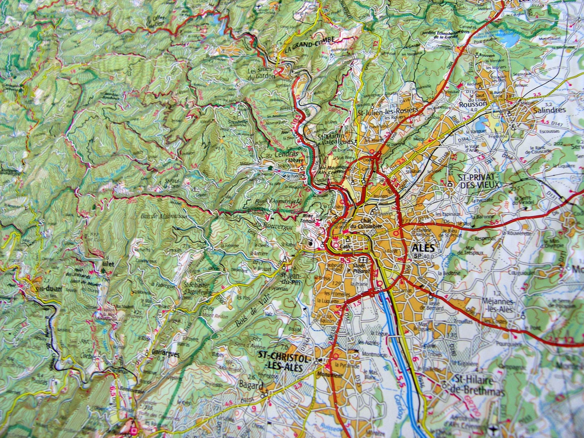 Raised relief map Cevennen and Ardeche