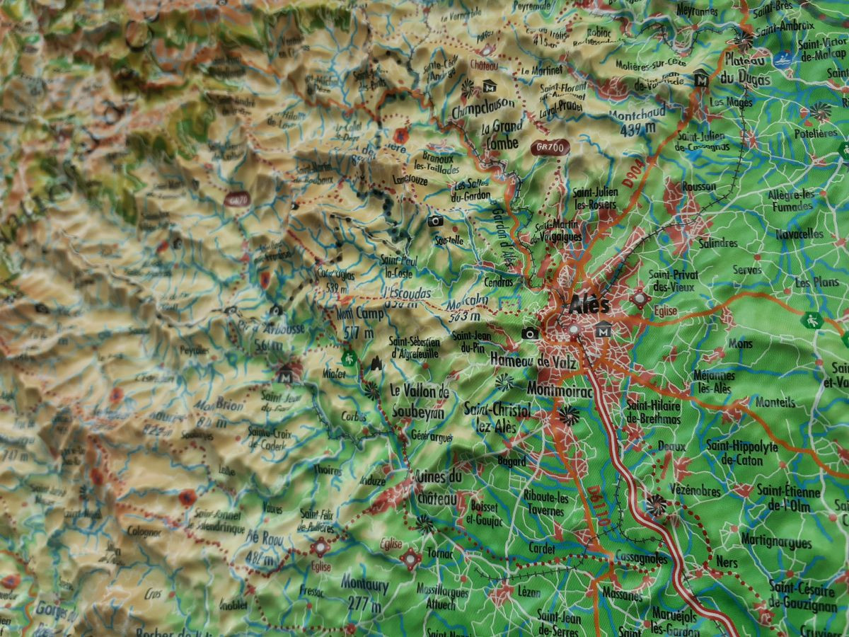 Raised relief map Cevennes, small