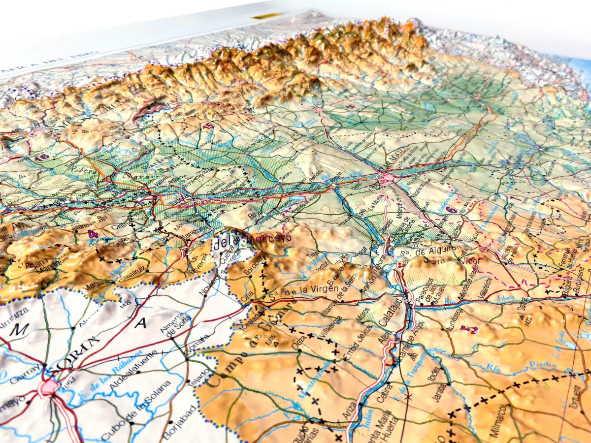 Relief map of the Ebro valley detail