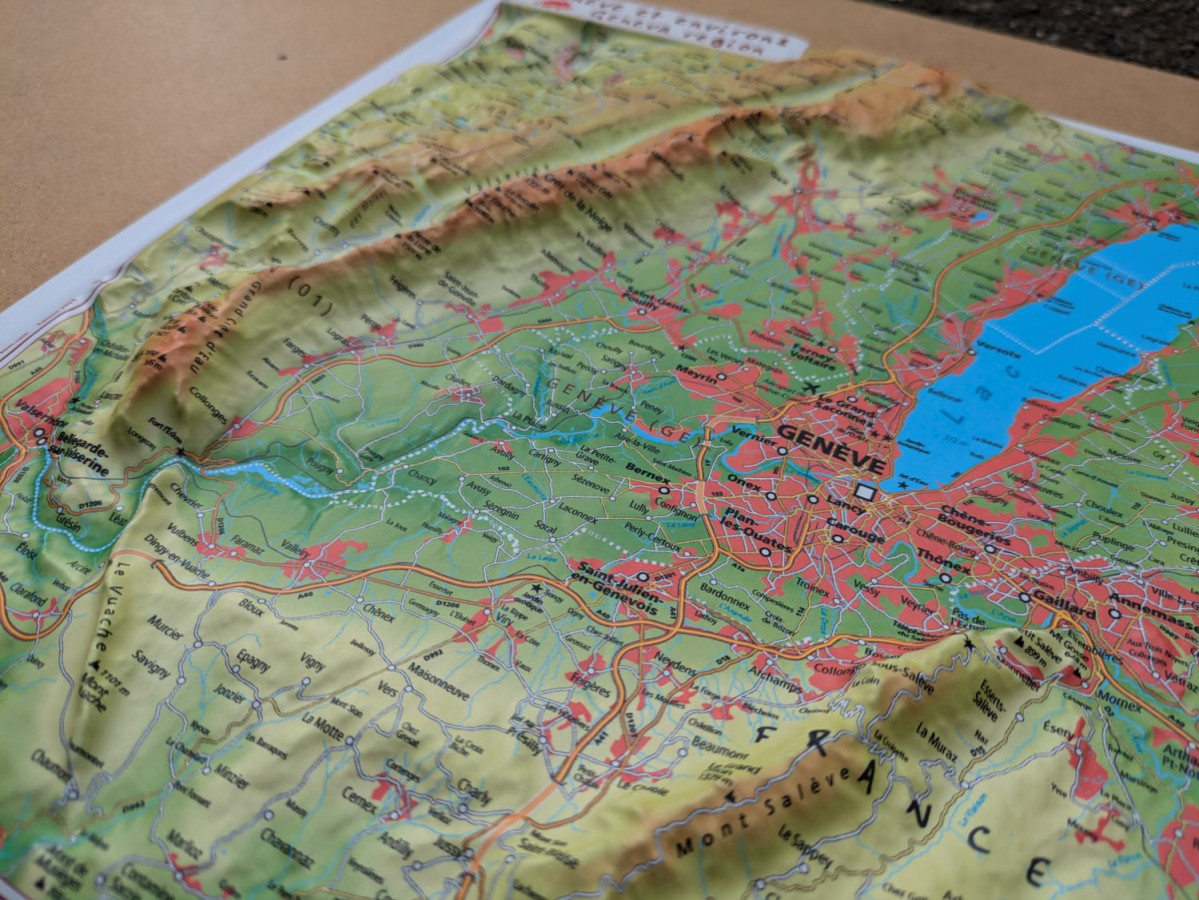Relief map Relief of Geneva and surroundings