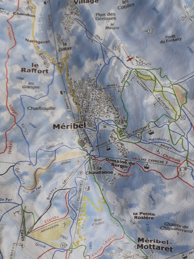 Carte en relief Les 3 Vallees, Hiver