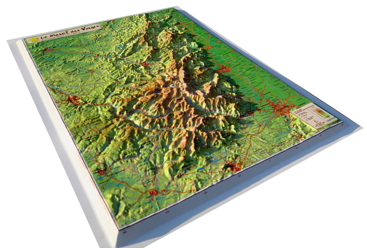 Raised relief map Massif des Vosges