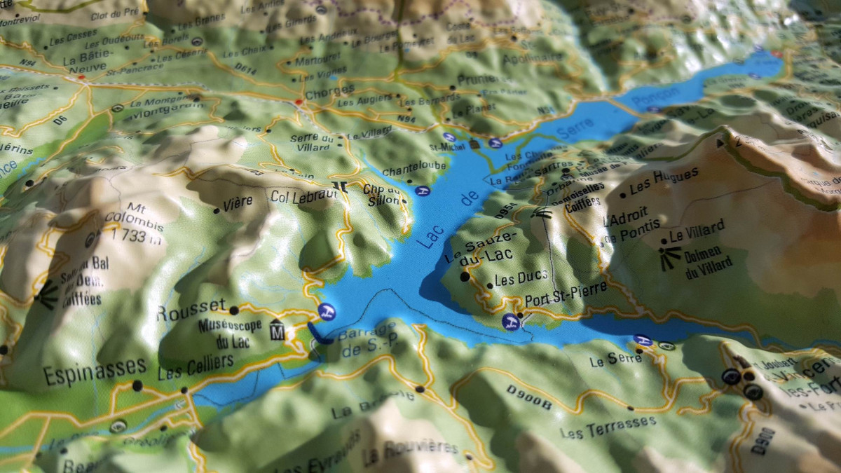 Raised relief map Massif des Ecrins