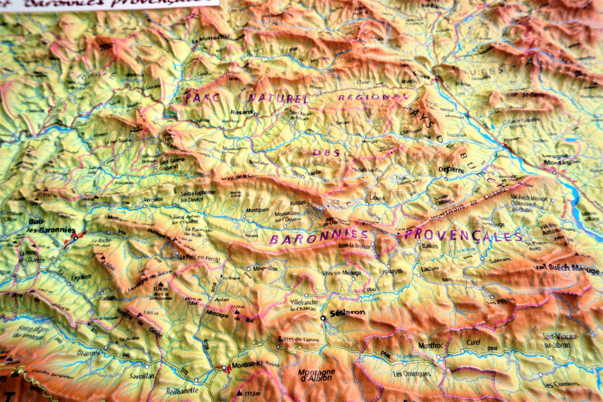 Raised relief map Ventoux