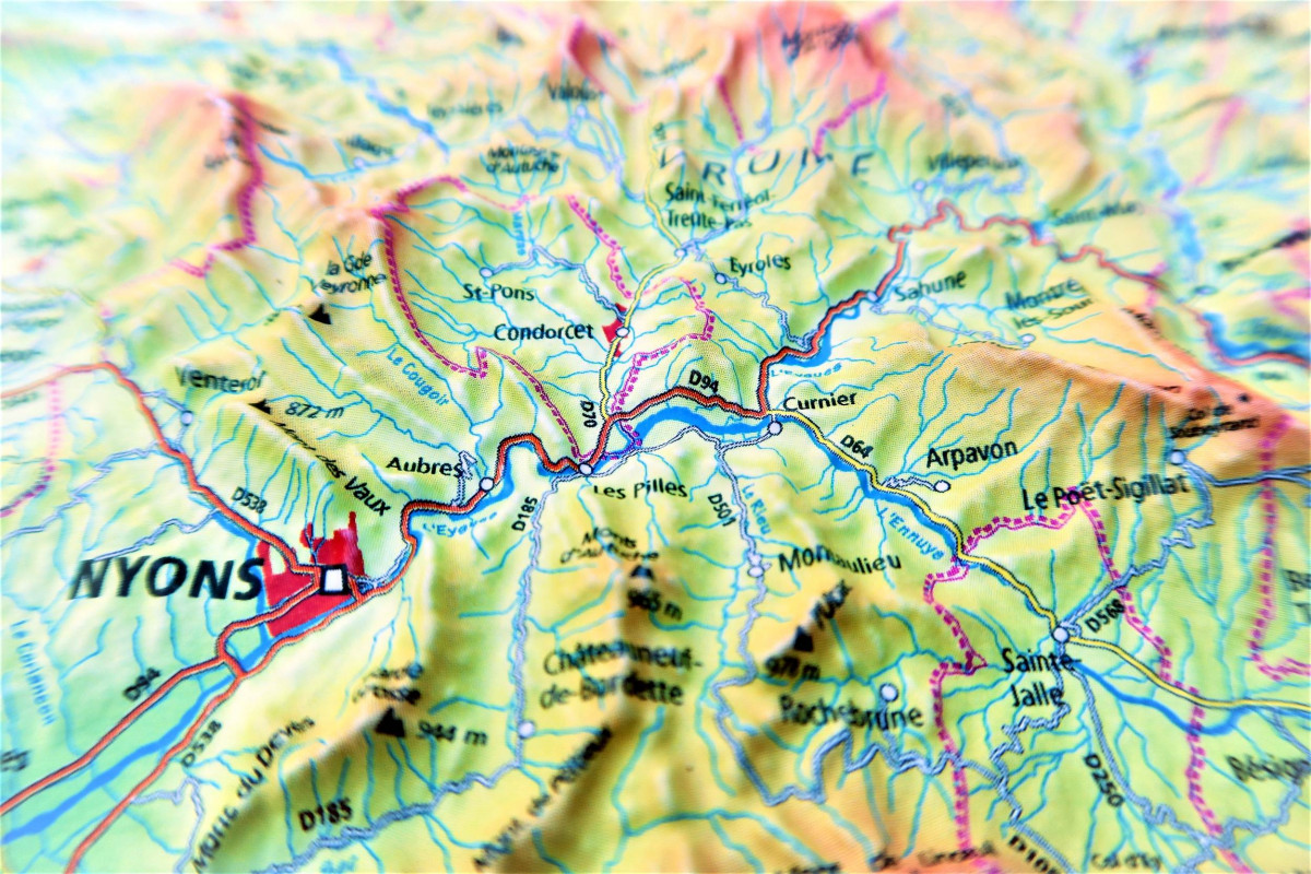 Raised relief map Ventoux
