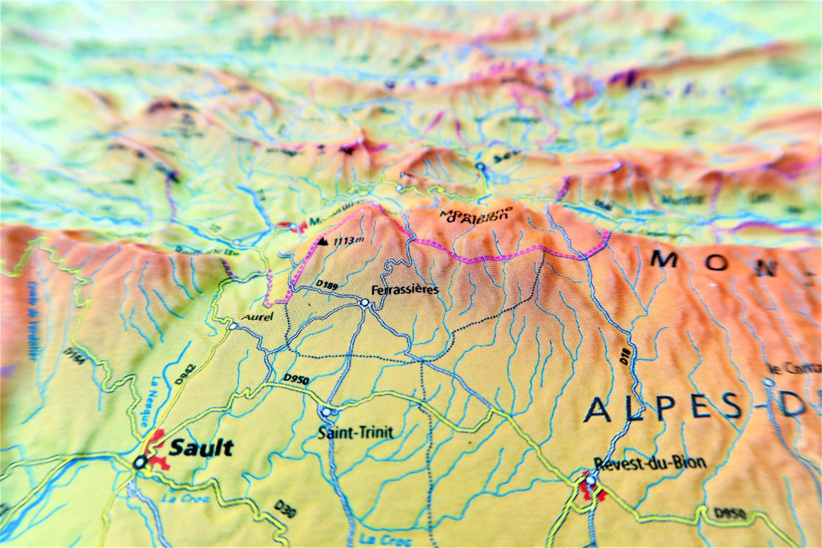 Raised relief map Ventoux