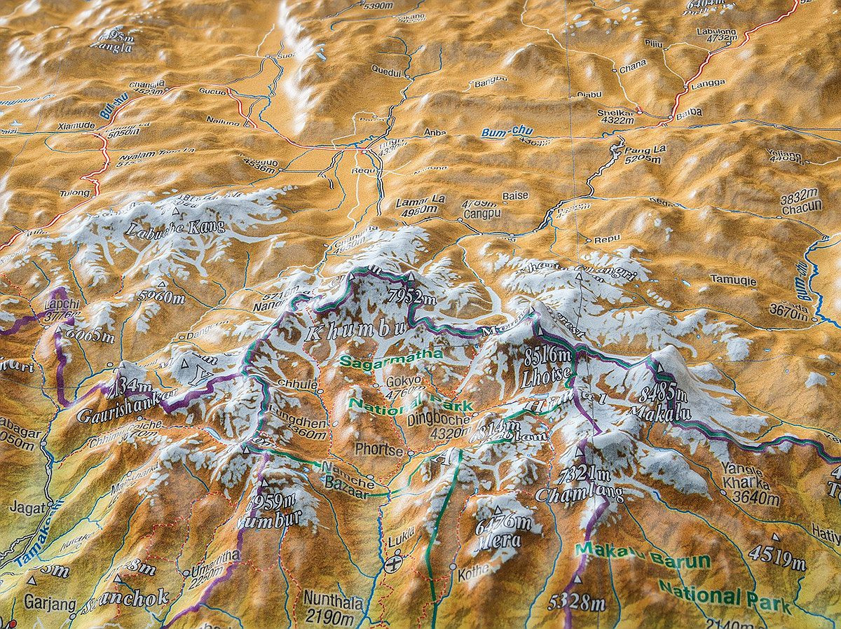 Relief map of Nepal