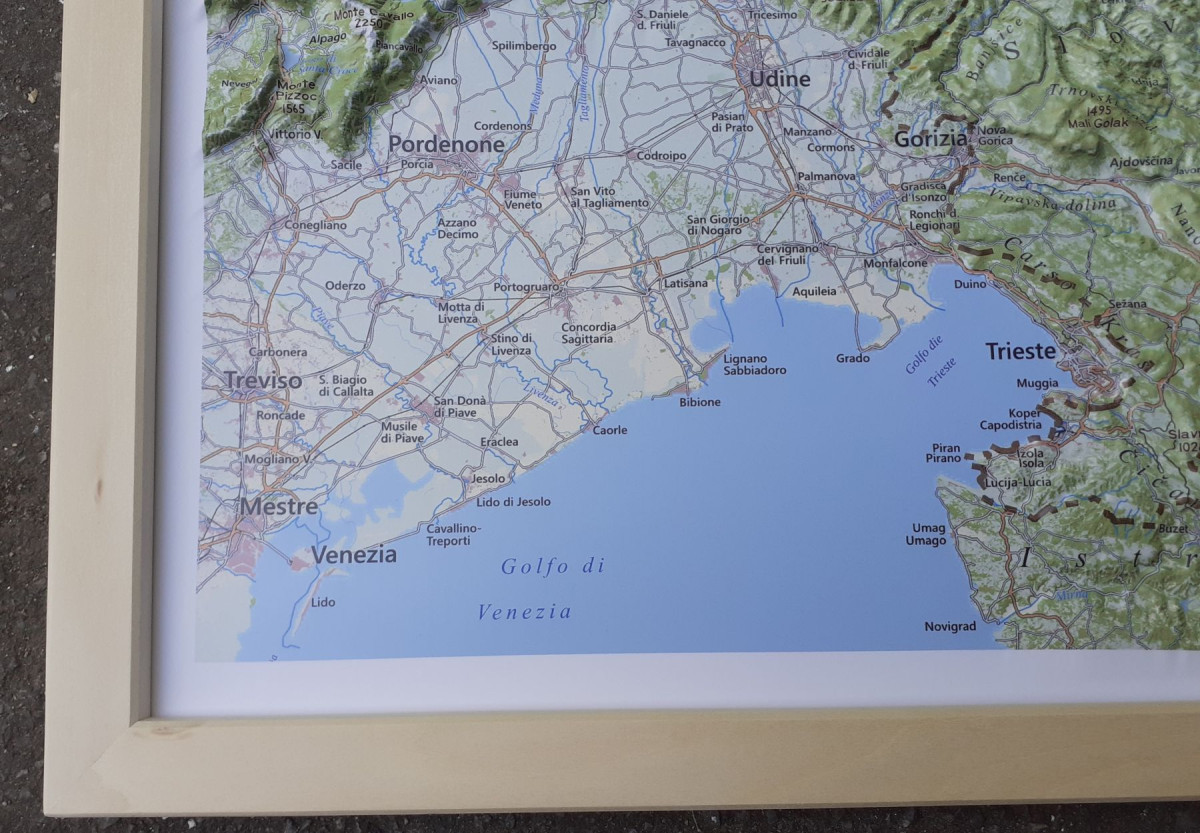 Raised relief map Alps East 1:500.000