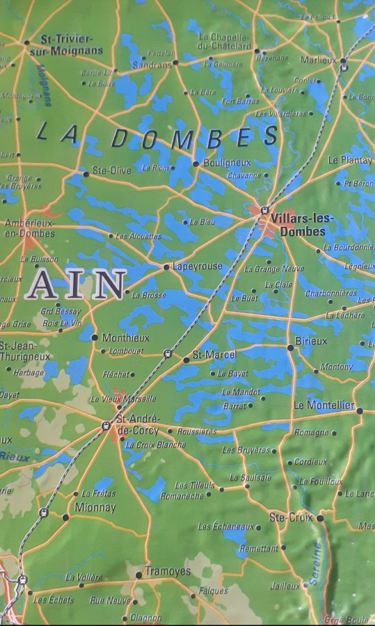 Raised relief map Lyon and Parc du Pilat