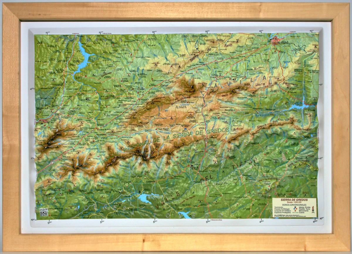 Raised relief map Sierra de Gredos