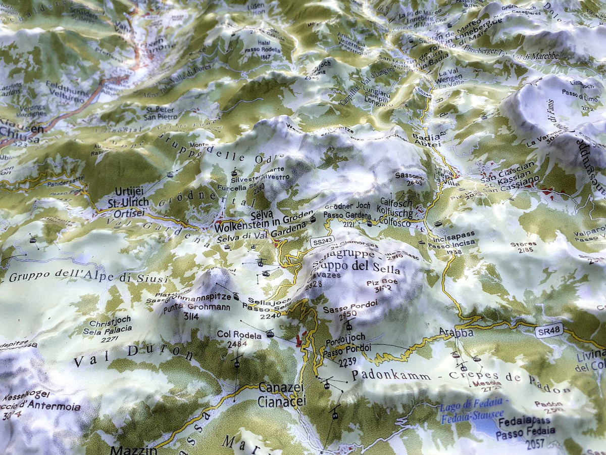 Raised relief map Dolomites