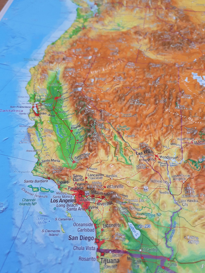 Raised relief map USA