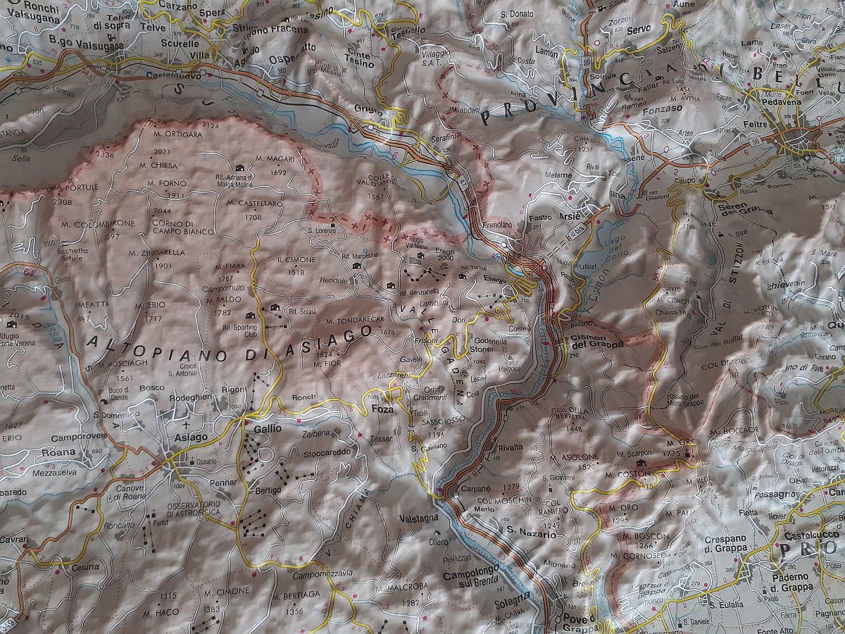 Raised relief map Vicenza