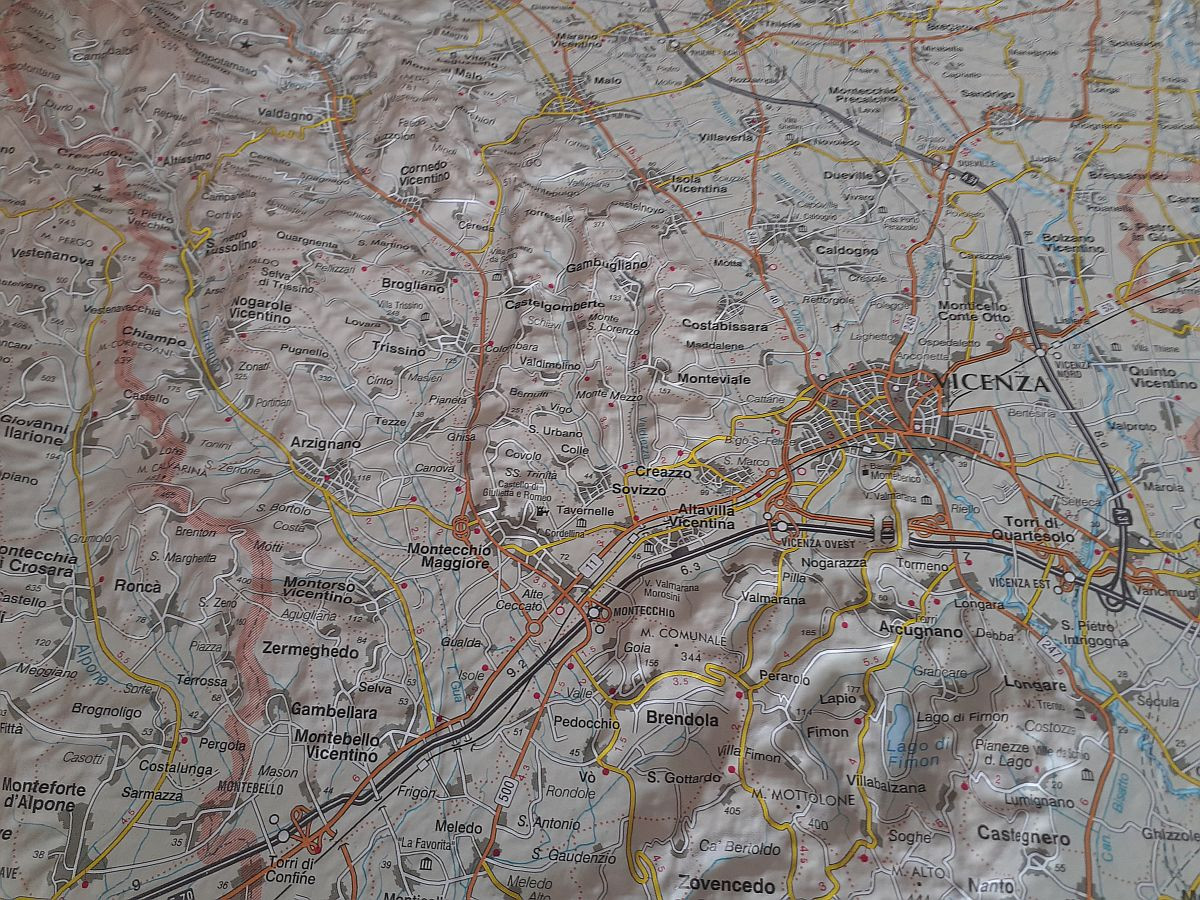 Raised relief map Vicenza